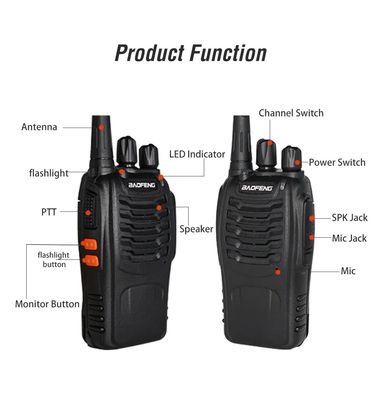 Portable Radio Walkie Talkie UHF BF-888S 400-480MHz Handheld