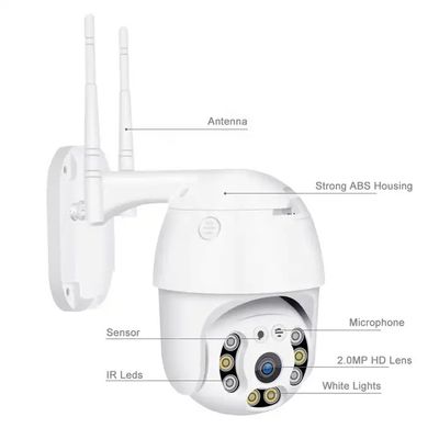 Wireless 1080P WiFi PTZ IP Camera 3MP 5MP Multipurpose White Color