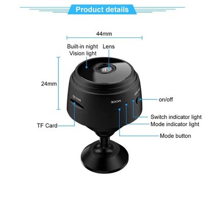 ABS Infrared Small Wireless Security Cameras , CCTV P2P Tiny Spy Camera Wireless
