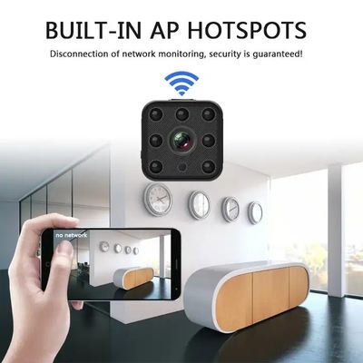 SD Card CCTV Mini WiFi Security Camera 1920x1080P 900mAh Phone Remote