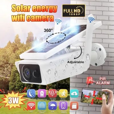PTZ Outdoor Solar Panel Security Camera Wireless With Floodlight
