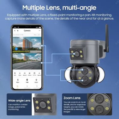 Outdoor Indoor CCTV Security Camera Panoramic With 4MP Floodlight