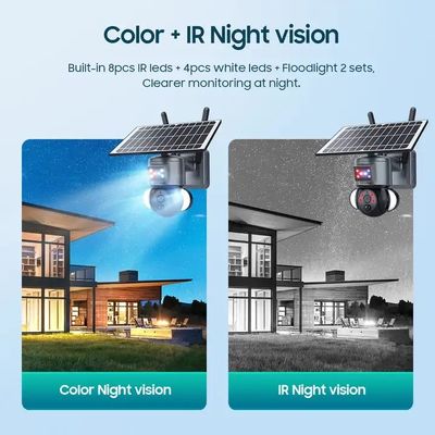 Outdoor Indoor CCTV Security Camera Panoramic With 4MP Floodlight