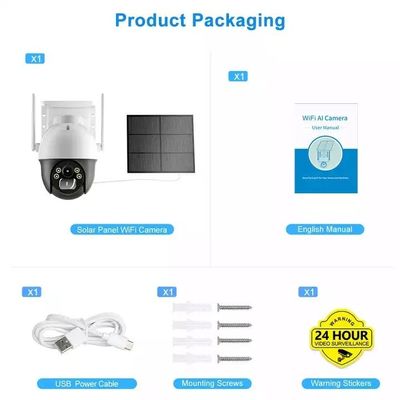 Outdoor 4MP Wireless Solar Powered CCTV Two Way Audio With CMOS Sensor