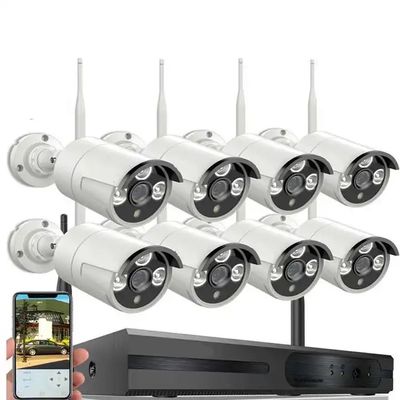 Weatherproof CCTV 8 Channel Camera System 64Kbps Wireless Stable