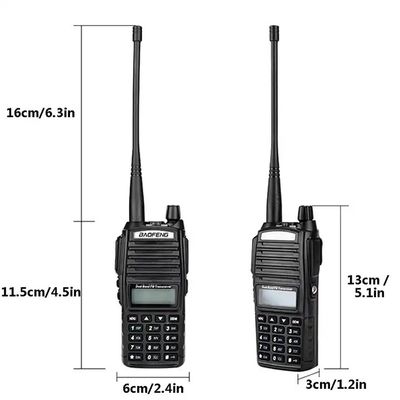 8W Dual Band Security Walkie Talkie , UV82 BAOFENG Lightweight Two Way Radio