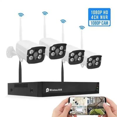 1080P 4CH WiFi Wireless Camera System White Color With CMOS Sensor