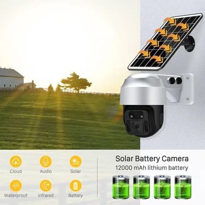 Weatherproof 6.8W 4G Solar PTZ Camera , Wireless Battery 4G WiFi Security Camera