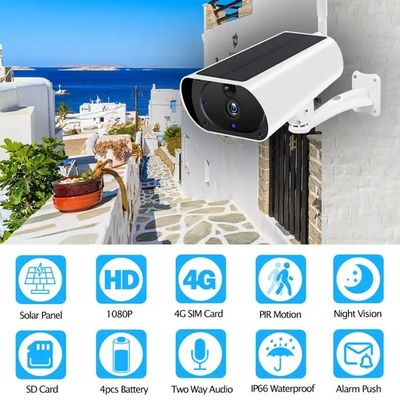 Night Vision 1.3W Solar 4G CCTV Camera , CMOS 4G Solar Powered Security Camera