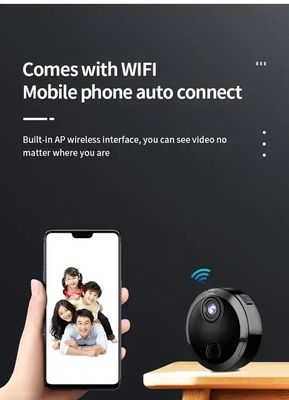 1080P HD Indoor Mini WiFi Security Camera Portable Body Worn TF Card
