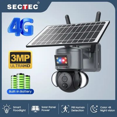 WiFi IP Network Solar Panel Security Camera HD 4MP 4G For Outdoor