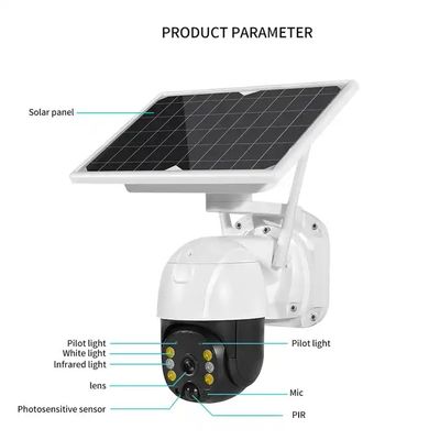 SD Card Solar Powered PTZ Camera , Outdoor 4G Security Camera With Solar Panel