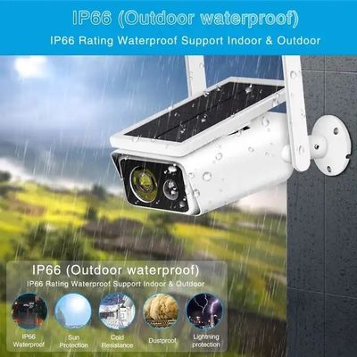 IP66 Solar Powered CCTV Camera Rechargeable Solar Panel Outdoor Security Camera