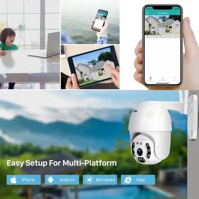 Wireless 1080P WiFi PTZ IP Camera 3MP 5MP Multipurpose White Color