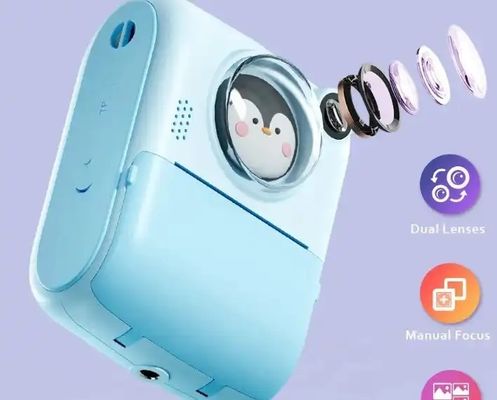 Multilingual ABS Kids Digital Cameras Dual Lens Instant Print