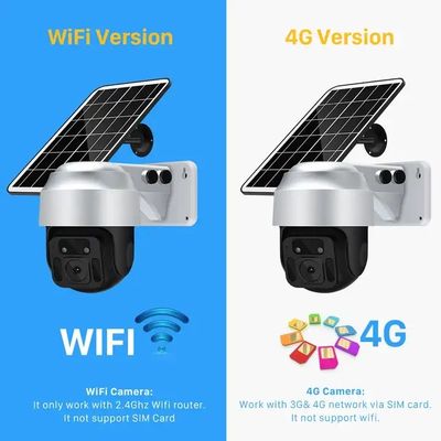 Weatherproof 6.8W 4G Solar PTZ Camera Wireless Battery 4G WiFi Security Camera