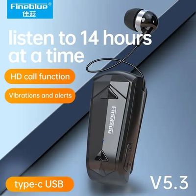 F520 Wireless Bluetooth Earphone Business Collar Cable Clip Earphone