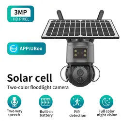 3mp Wireless Surveillance PTZ IP Camera Solar Powered Battery