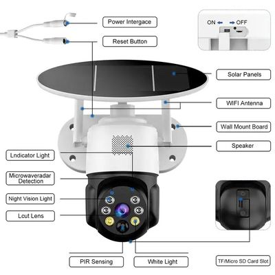 T30 Wireless Solar Battery Powered Outdoor CCTV Camera 3MP Customized Logo