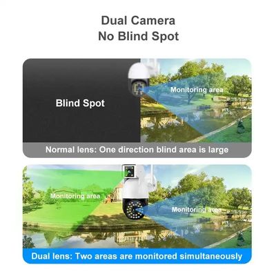 Outdoor Wifi Wireless Camera System 4MP 4G CCTV Security Video Dual Lens  IP Network PTZ