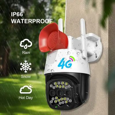 White CMOS Sensor 4g Security Camera 3MP V380 Pro Siren Surveillance Camera