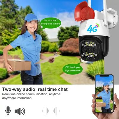 White CMOS Sensor 4g Security Camera 3MP V380 Pro Siren Surveillance Camera