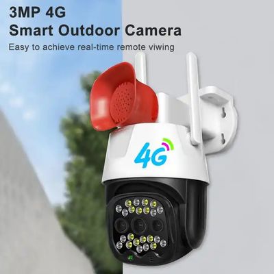 White CMOS Sensor 4g Security Camera 3MP V380 Pro Siren Surveillance Camera