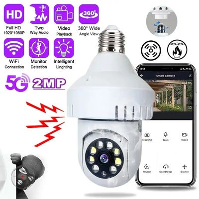 V380 Pro E27 1080P Smart Light Bulb Camera With Smoke Detection Alarm Function Night Vision