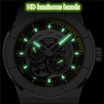 320x240 Resolution Waterproof Skeleton Watch For Men Coated Sapphire Crystal