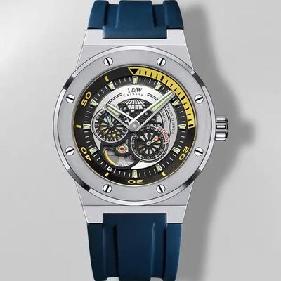320x240 Resolution Waterproof Skeleton Watch For Men Coated Sapphire Crystal