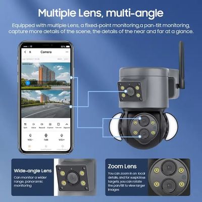 4Mp 10X Optical Zoom PTZ Floodlight Camera Weatherproof  IP65 Waterproof