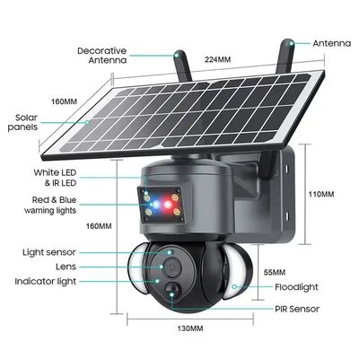 WiFi IP Network Solar Panel Security 12X Zoom Camera