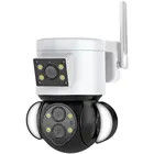360 Panoramic 4MP Wireless Surveillance Linkage Alarm Camera Tracking 10X WiFi Dual Screen Display Multiple Lens Camera