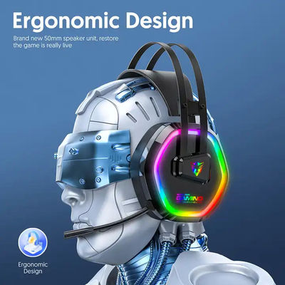 Deep bass 7.1 surround sound stereo RGB headsets over ear headband OEM wired gaming headphones with mic for PS4 PS5
