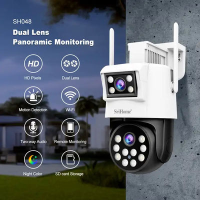 Home Security 2+2MP Dual Lens Outdoor Wireless Security WiFi CCTV PTZ IP Camera Video Dome PTZ Surveillance Camera