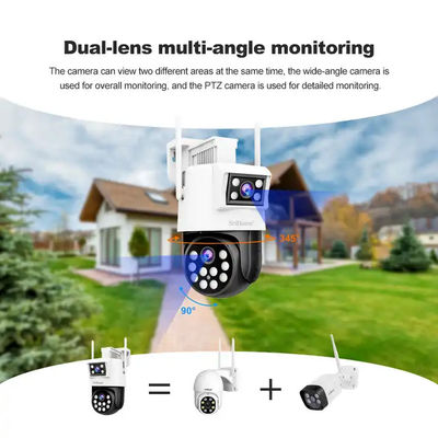 Home Security 2+2MP Dual Lens Outdoor Wireless Security WiFi CCTV PTZ IP Camera Video Dome PTZ Surveillance Camera
