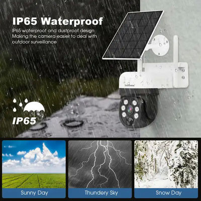 Rotating Long Standby Time Doom PTZ PIR Human Detection Weatherproof Outdoor CCTV Solar Battery Operated Security Camera