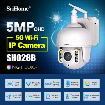 SriHome 1920P Speaker Two Way Audio Color Night Vision WIFI Wired Indoor & Outdoor Monitor CCTV Security Camera