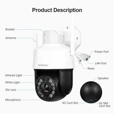 5G WiFi Outdoor Security Waterproof IP66 CCTV Network Camera 20X Optical Zoom Color Night Vision Camera