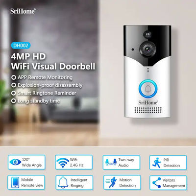 Wireless Smart Video Doorbell Camera With Ringtone Two-Way Audio Intelligent Human Detection Support Night Vision