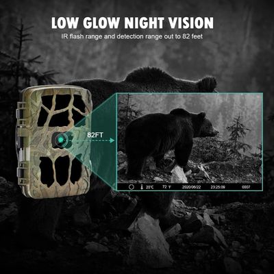 Trail Camera 20MP 4K Wildlife Camera Motion Activated Deer Hunting Game Camera with 850nm IR LED Night Vision Photo Trap
