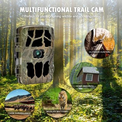Trail Camera 20MP 4K Wildlife Camera Motion Activated Deer Hunting Game Camera with 850nm IR LED Night Vision Photo Trap