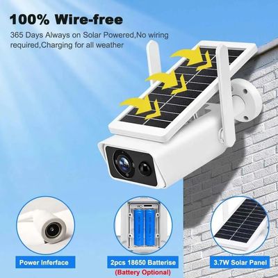 Outdoor Solar CCTV Security Camera 1080P HD Night Vision 2 Way Audio 2.4G WIFI IP66 Waterproof Network Camera with PIR