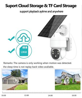 Solar Battery Powered Outdoor Wifi PTZ Security Camera 2MP 1080p Camera