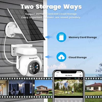 4MP HD Solar Powered Home Security Camera Color Night Vision Wifi Solar CCTV Camera Google Assistant