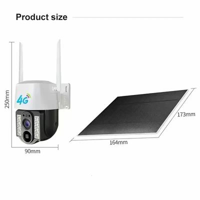 Wireless Solar Outdoor 4G Security Camera , Solar Panel Pan Tilt Camera
