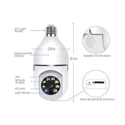 1080P Indoor Night 360 TUYA Wifi CCCTV Wireless Camera E27 Dome Socket One Way Audio
