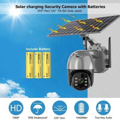 2mp/4mp 4G Waterproof Outdoor Security Camera With SIM Card Solar Panel Battery