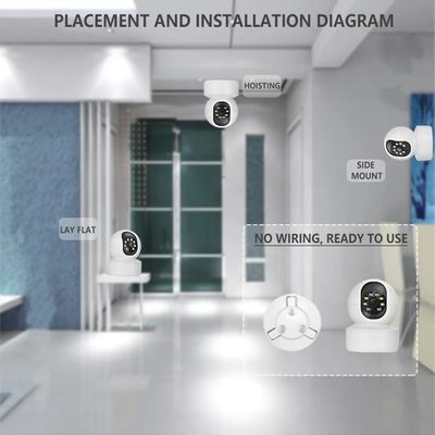 2MP Smart WiFi Camera, Indoor Intelligent Dual Light PTZ Security Camera Night Vision Voice Intecom Remote Control