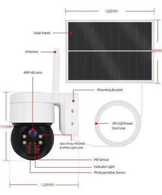 Outdoor PIR Low Consumption Wifi Solar Panel Battery Power Cctv Camera 3MP UBOX Battery Network Solar Camera